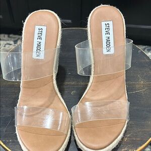 Steve Madden Clear Strap Espadrille Sandals